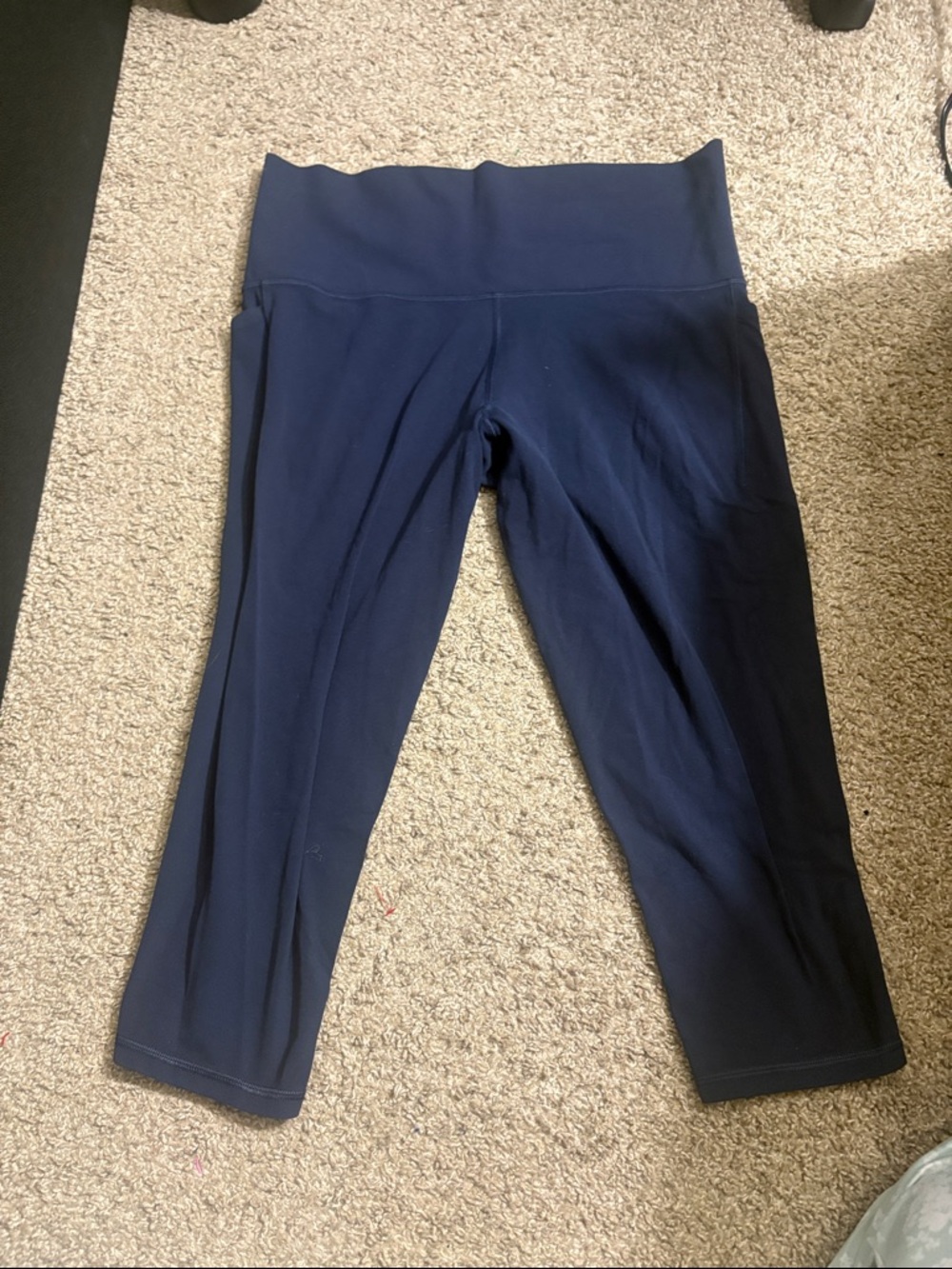 Athleta Navy Blue Salutation Stash Picket II Capri Size 1X